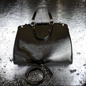 💞LOUIS VUITTON BREA GM Bag Electric Epi Leather Strap Silver-Tone Metal • BLACK